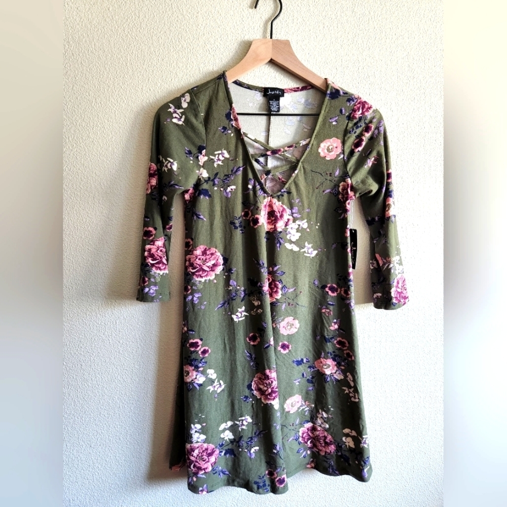 Justify Olive Floral Dress